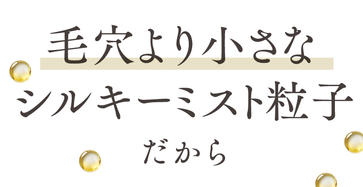 毛穴より小さなシルキーミスト粒子だから